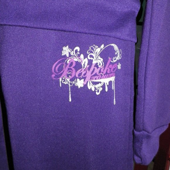 Swalosky Jrs 2PC Purple Jog Set Flare Pants Zip Up Hoodie - Picture 7 of 13